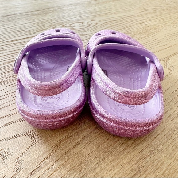 Crocs Purple Glitter Shayna Sparkle Mary Jane Style Play Shoes - Picture 4 of 4